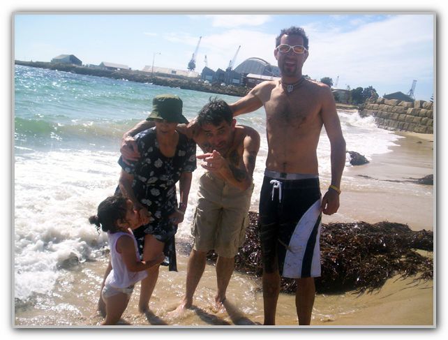 Mum FJ & Ebony with Cousin Stuart at South Beach Feb 12th 2007 1